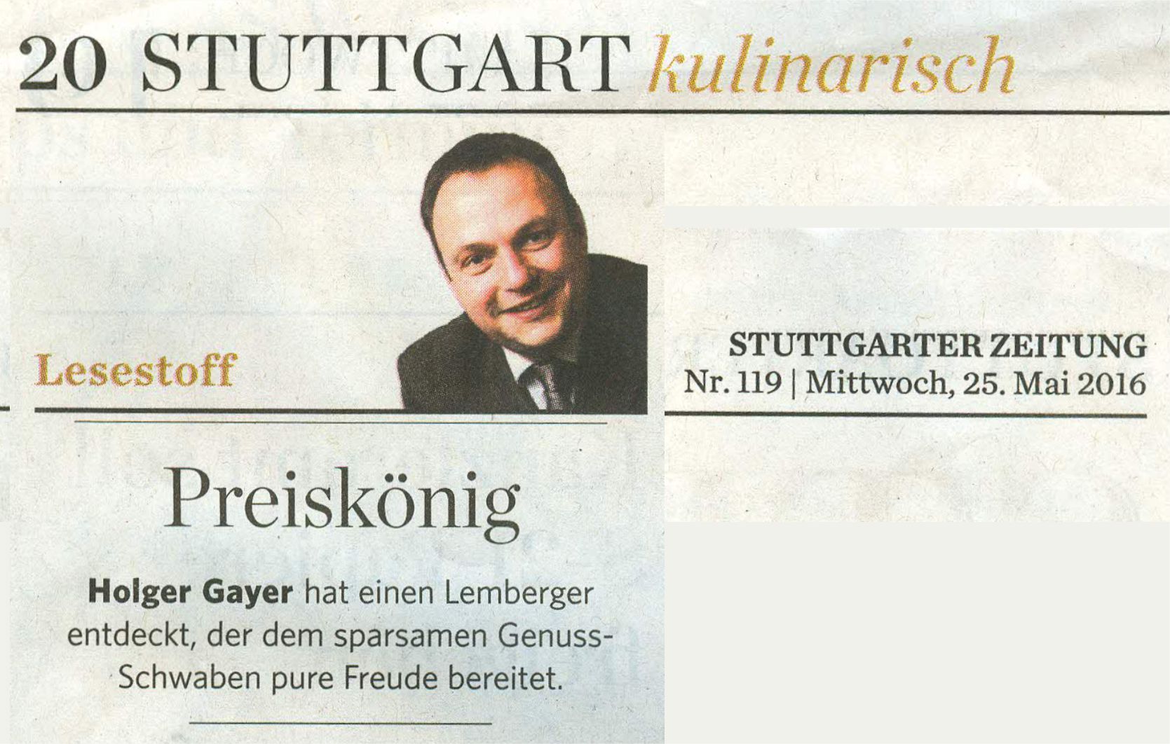Stuttgarter Zeitung | 25.05.2016
